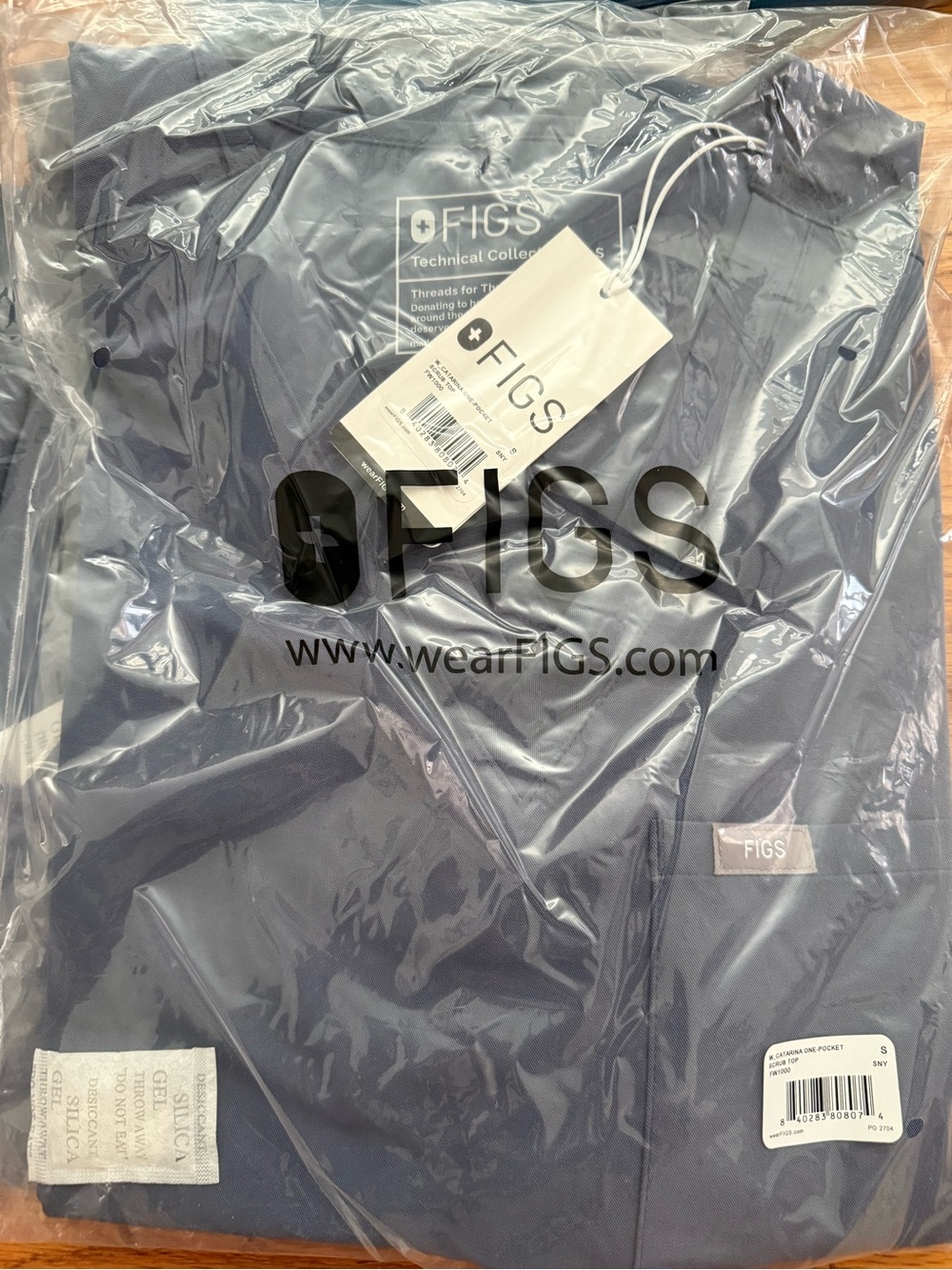 FIGS Space Navy Blue Scrub Top